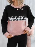 Block Houndstooth Sweater (2)