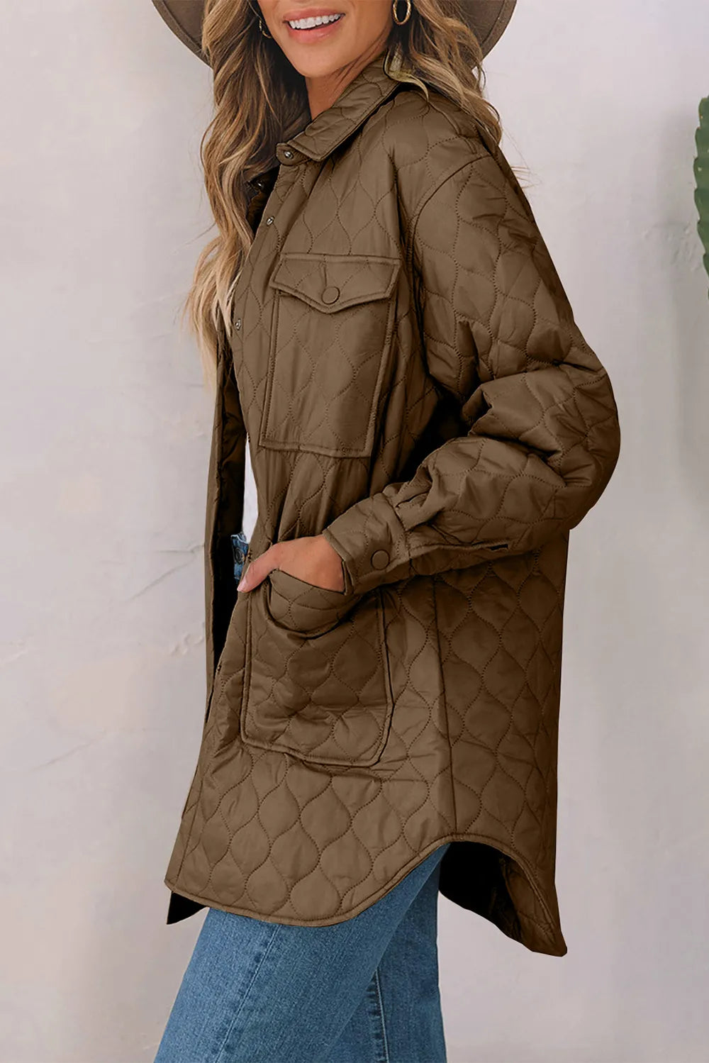 Snap Down Collared Winter Coat (8)