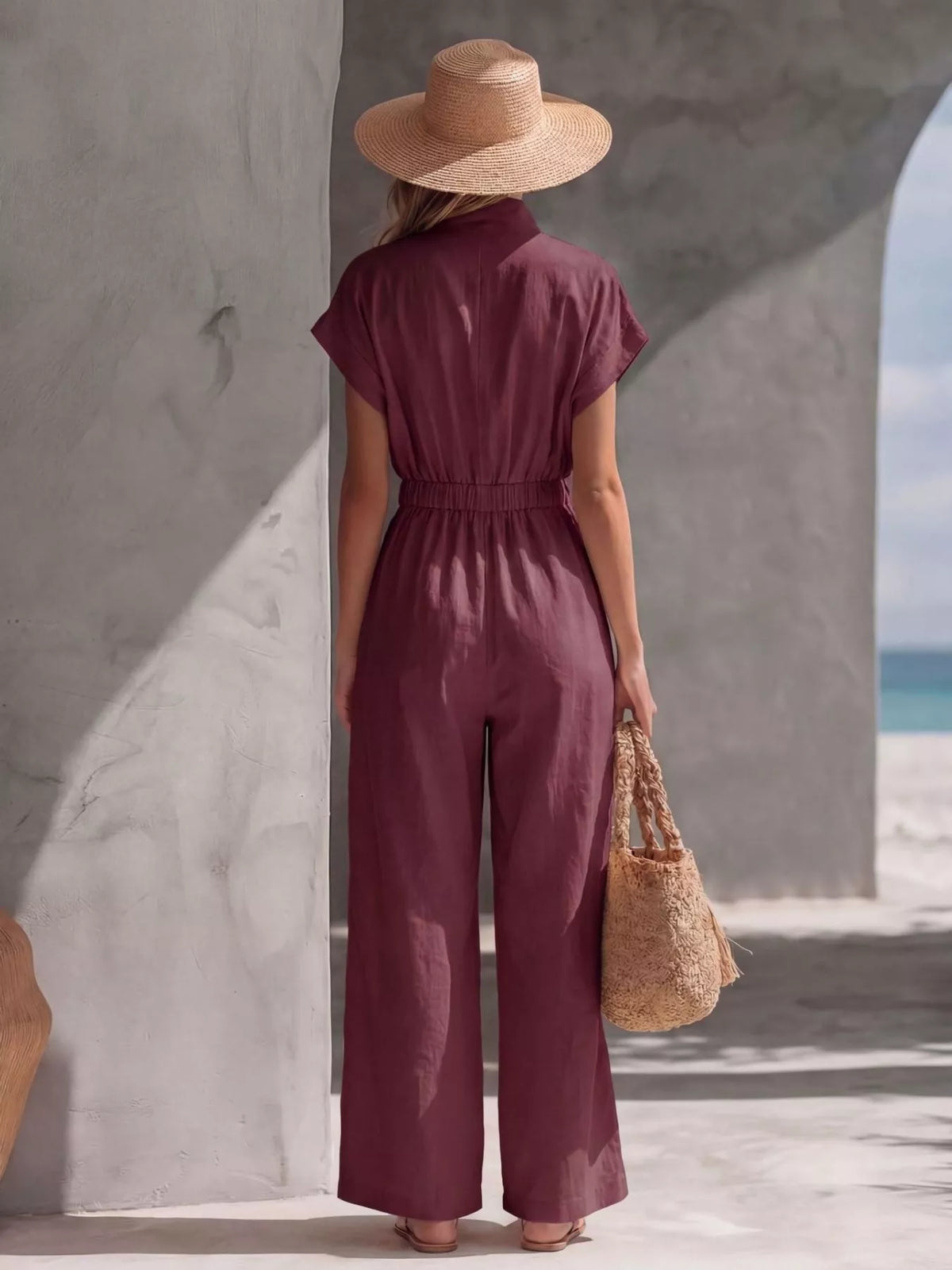 Zipper Front Wide Leg Jumpsuit (13)