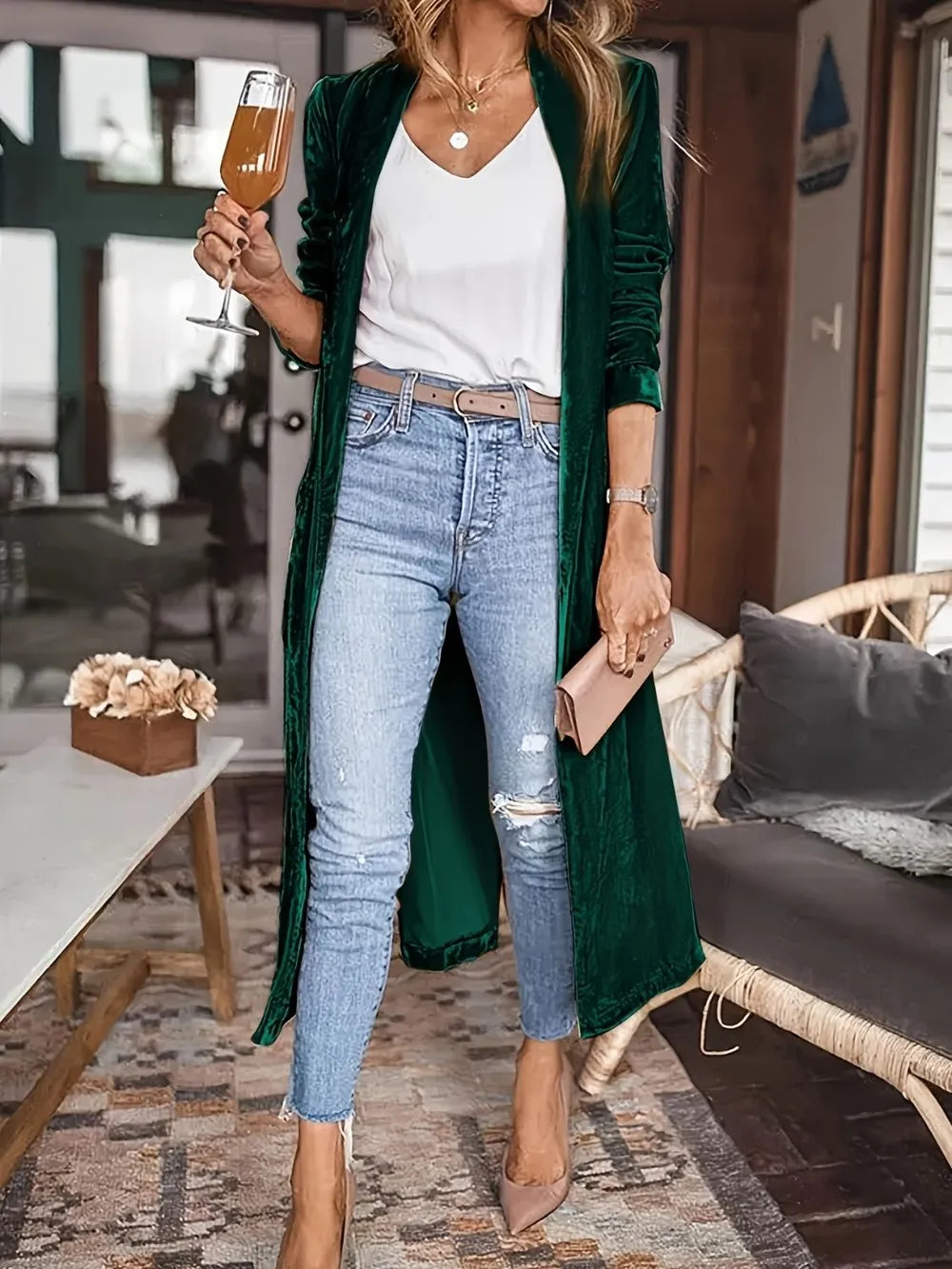 Open Front Long Sleeve Coat (7)