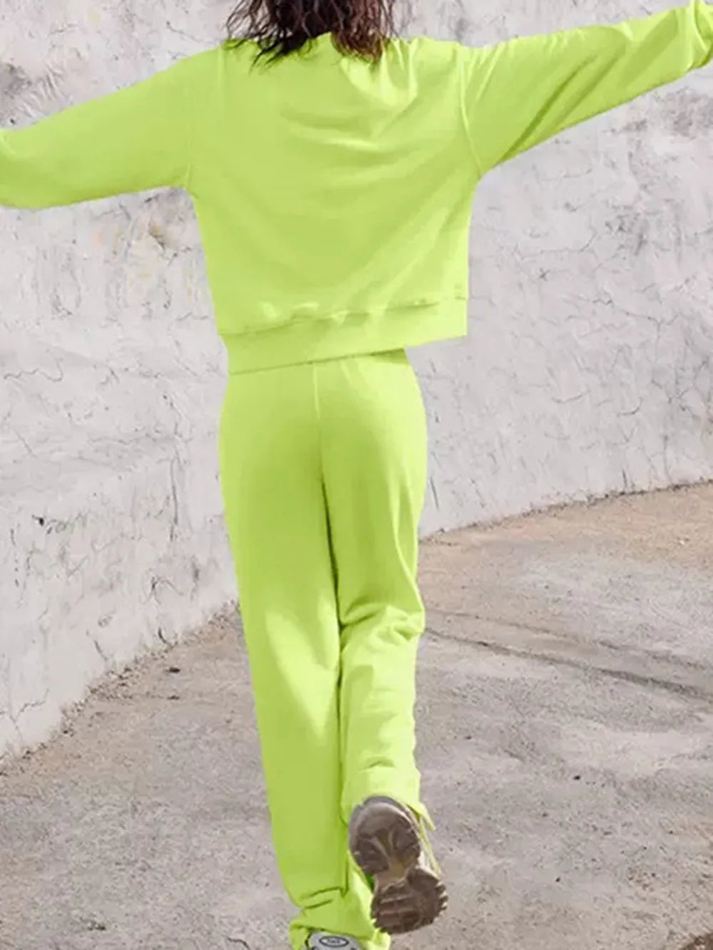 Round Neck Long Sleeve Top Elastic Waist Pants Set (9)