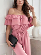 Off-shoulder Ruffled Wide Leg Jumpsuit (10)