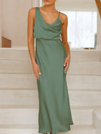 Satin Asymmetrical Midi Dress (10)