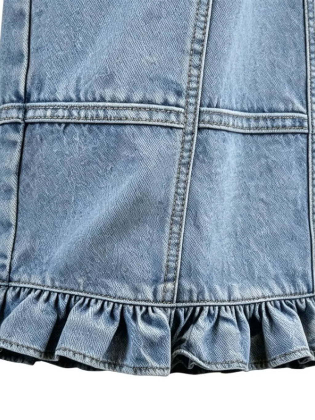 Full Size High-waisted Wide-leg Ruffle Hem Jeans Plus (3)