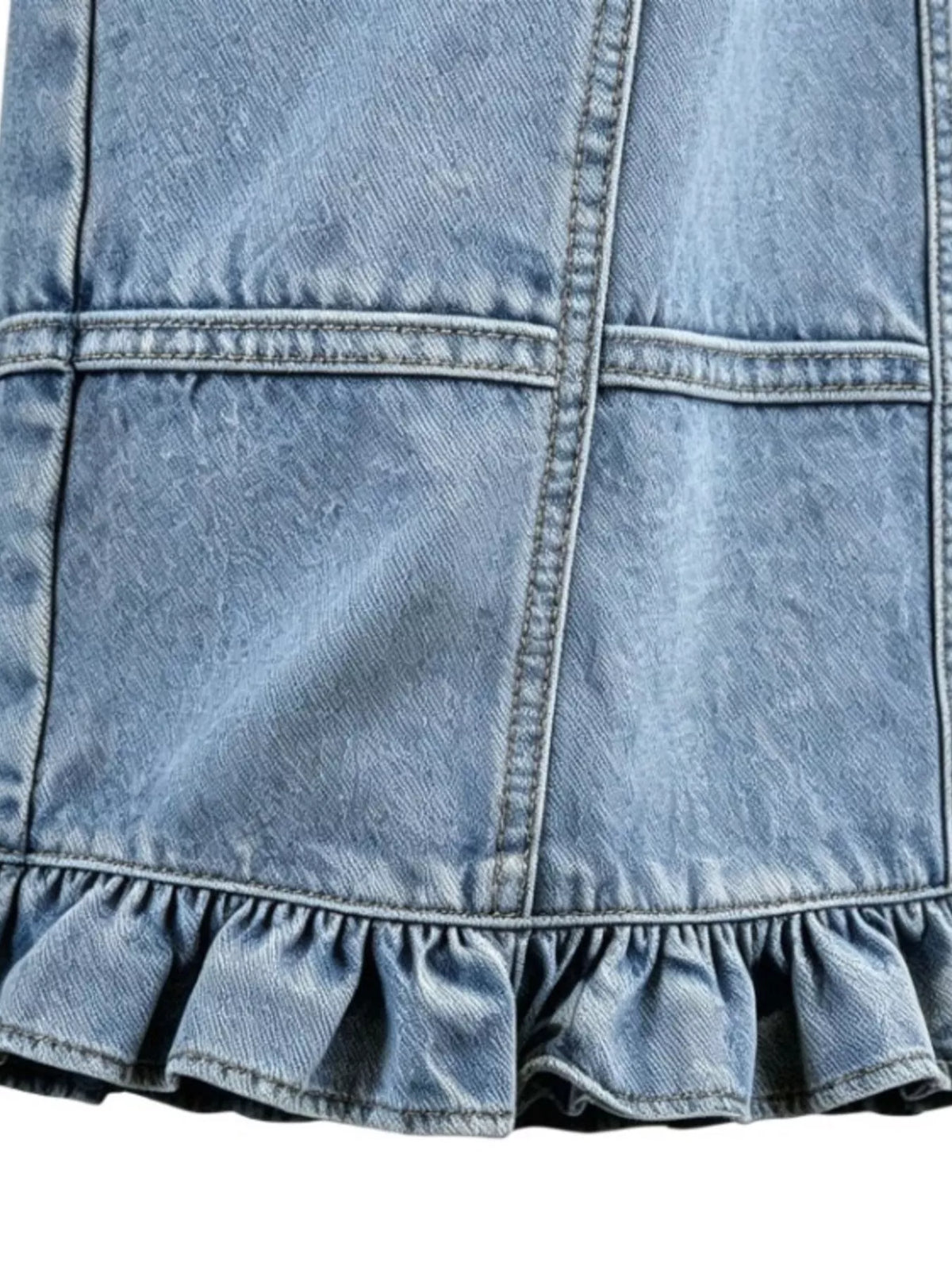 Full Size High-waisted Wide-leg Ruffle Hem Jeans Plus (3)