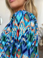 Full Size Printed Balloon Sleeve Blouse (21)