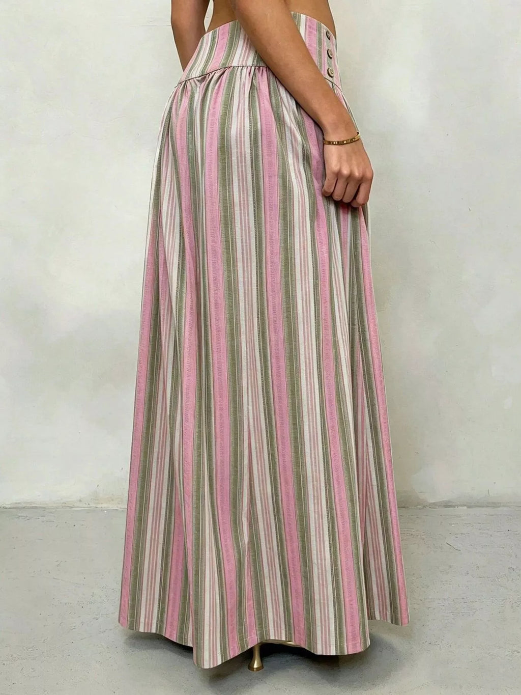 High-waisted Striped Wide-leg Casual Pants (7)
