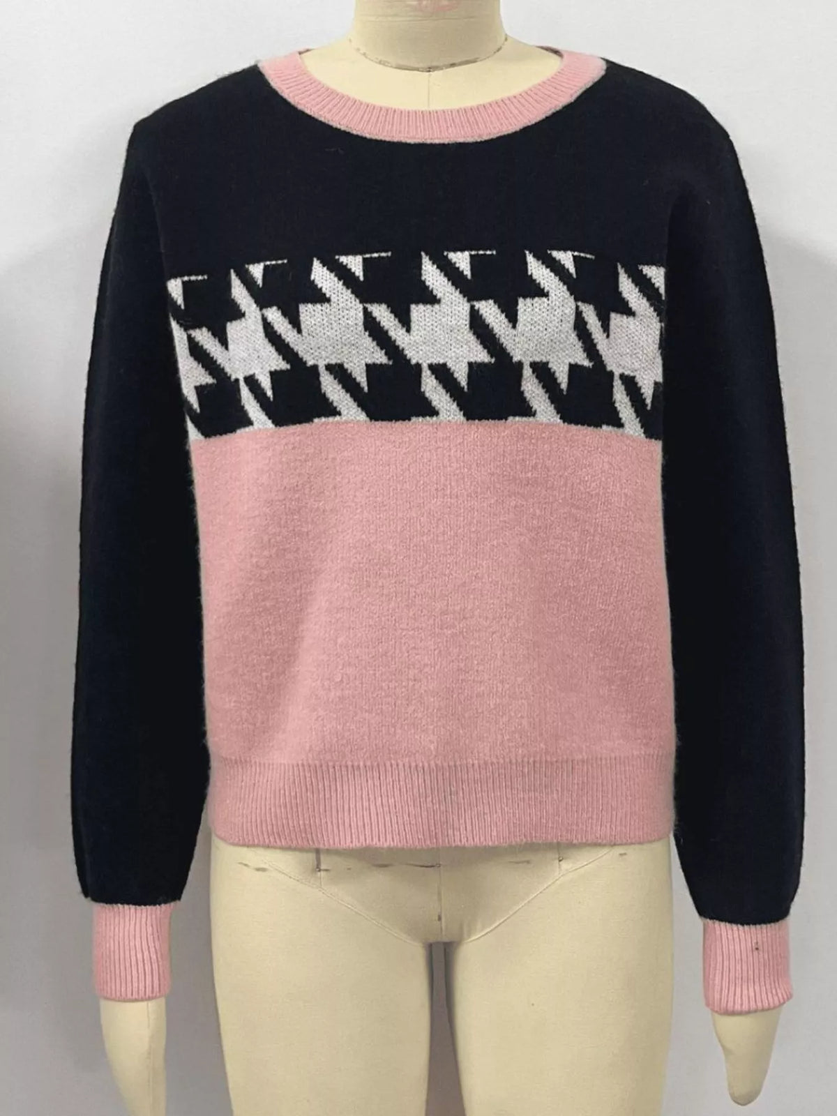 Block Houndstooth Sweater (4)