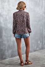 Printed Tie Neck Puff Sleeve Blouse (10)