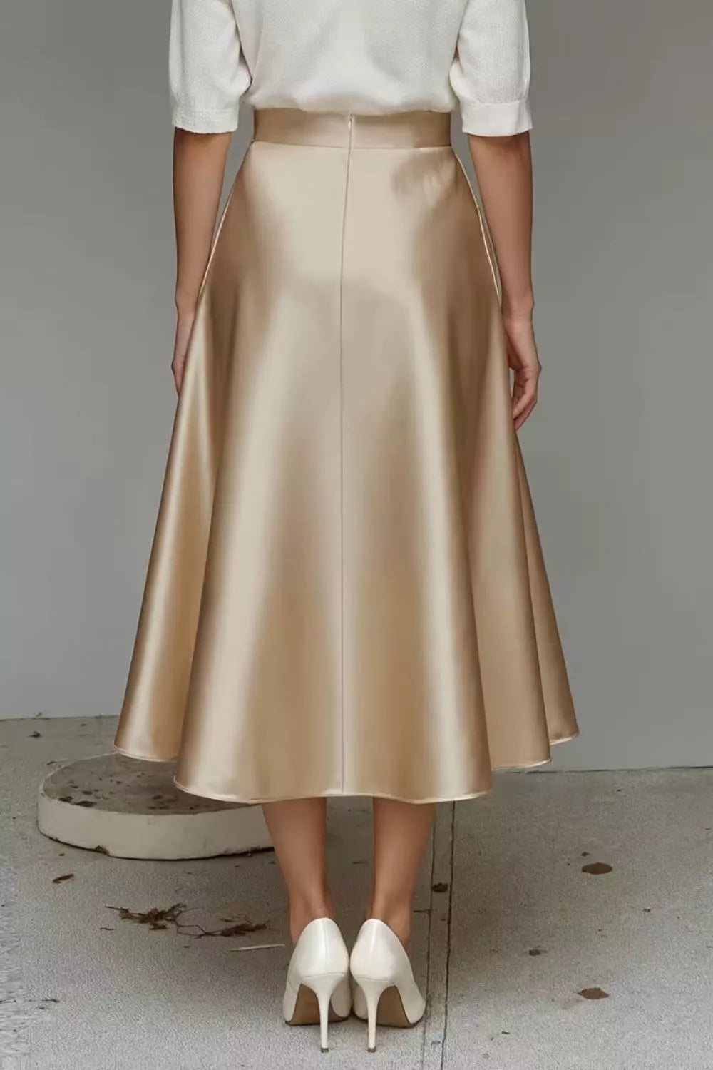 Satin A-line Midi Skirt (11)