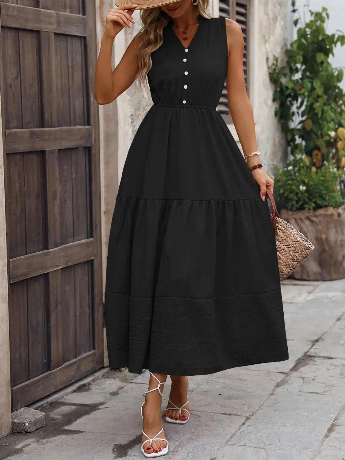 Notched Sleeveless Maxi Tank Dress (13)