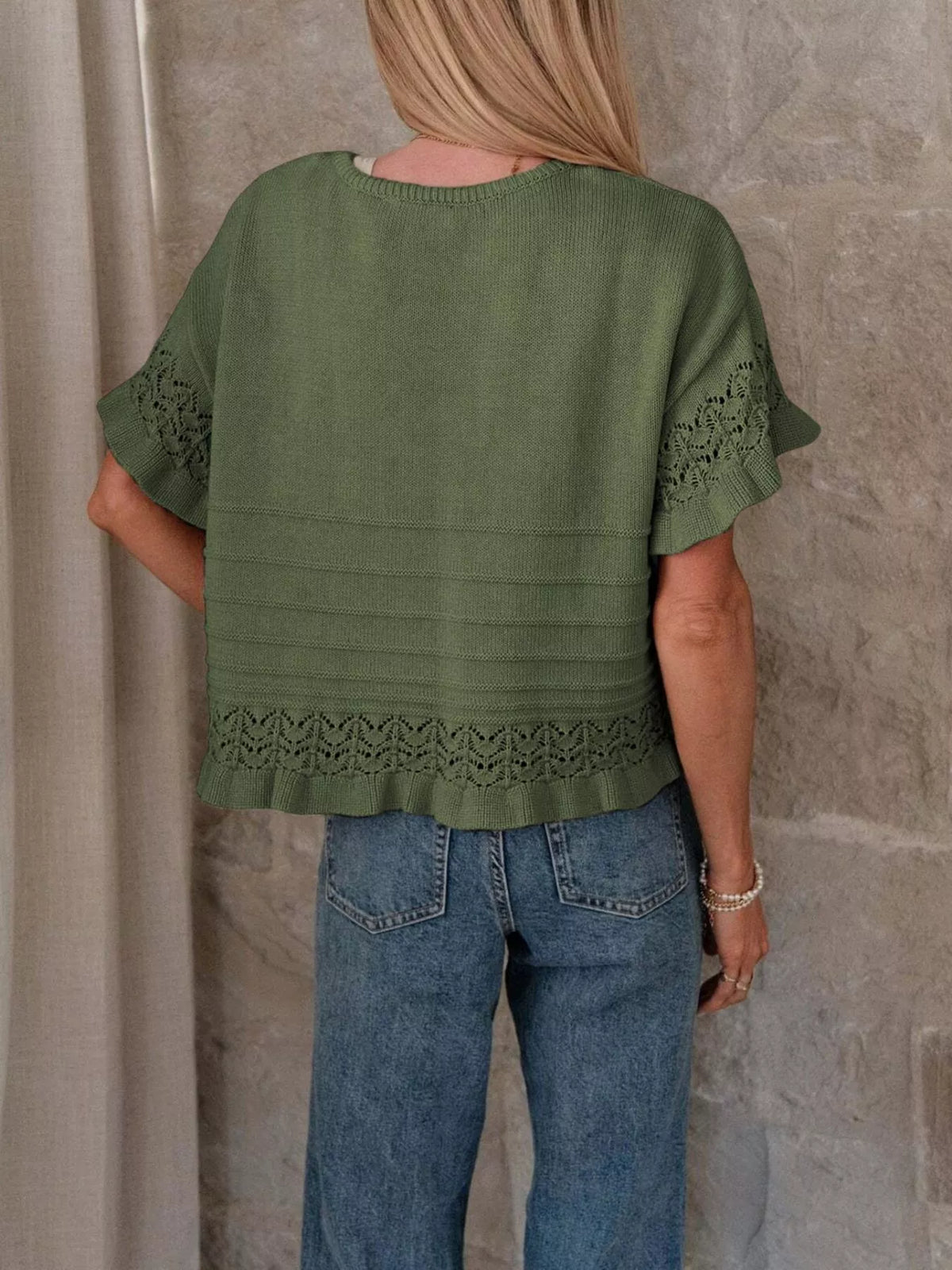 Lace Trimmed Knit Top (11)