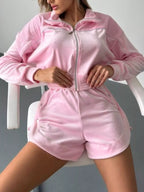 Zip-up Outerwear Shorts Set (11)