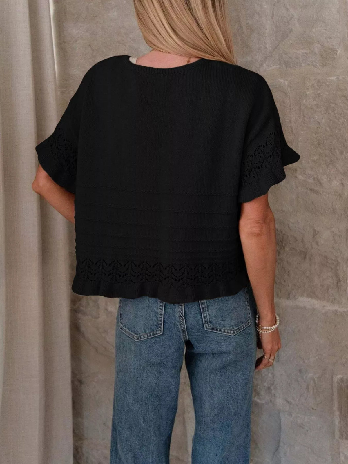 Lace Trimmed Knit Top (15)