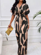 Abstract Print Wide-leg Jumpsuit (8)