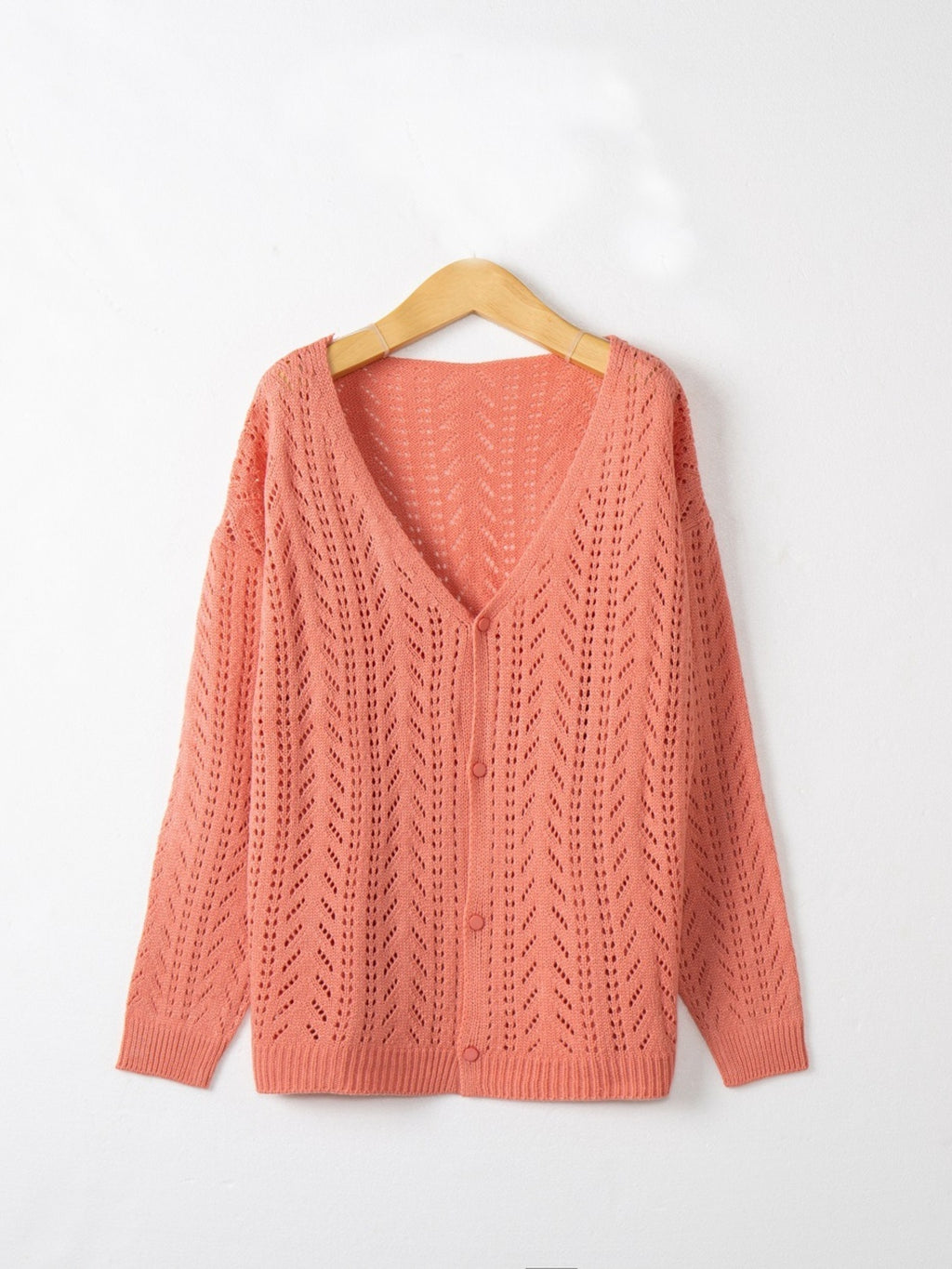 Openwork V-neck Cardigan (6)