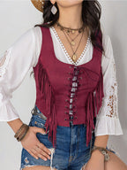 Fringe Lace-up Vest (8)