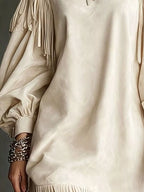 Fringe Detail Lantern Sleeve Mini Dress (8)