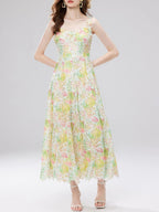 Floral Lace Sleeveless V-neck Midi Dress (14)