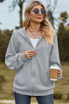 Drawstring Zip Up Dropped Shoulder Hoodie (10)