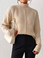 Center Seam Detail Turtleneck Sweater (10)