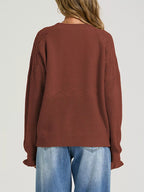 Pointelle Knit Round Neck Sweater (6)