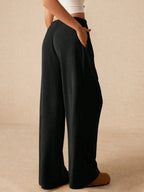 Ribbed Drawstring Wide Leg Pants (6)