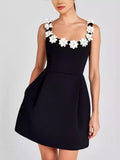 Floral Sleeveless Mini Dress Pockets