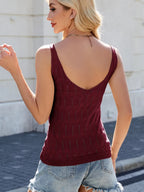 Eyelet Scoop Neck Knit Tank (10)