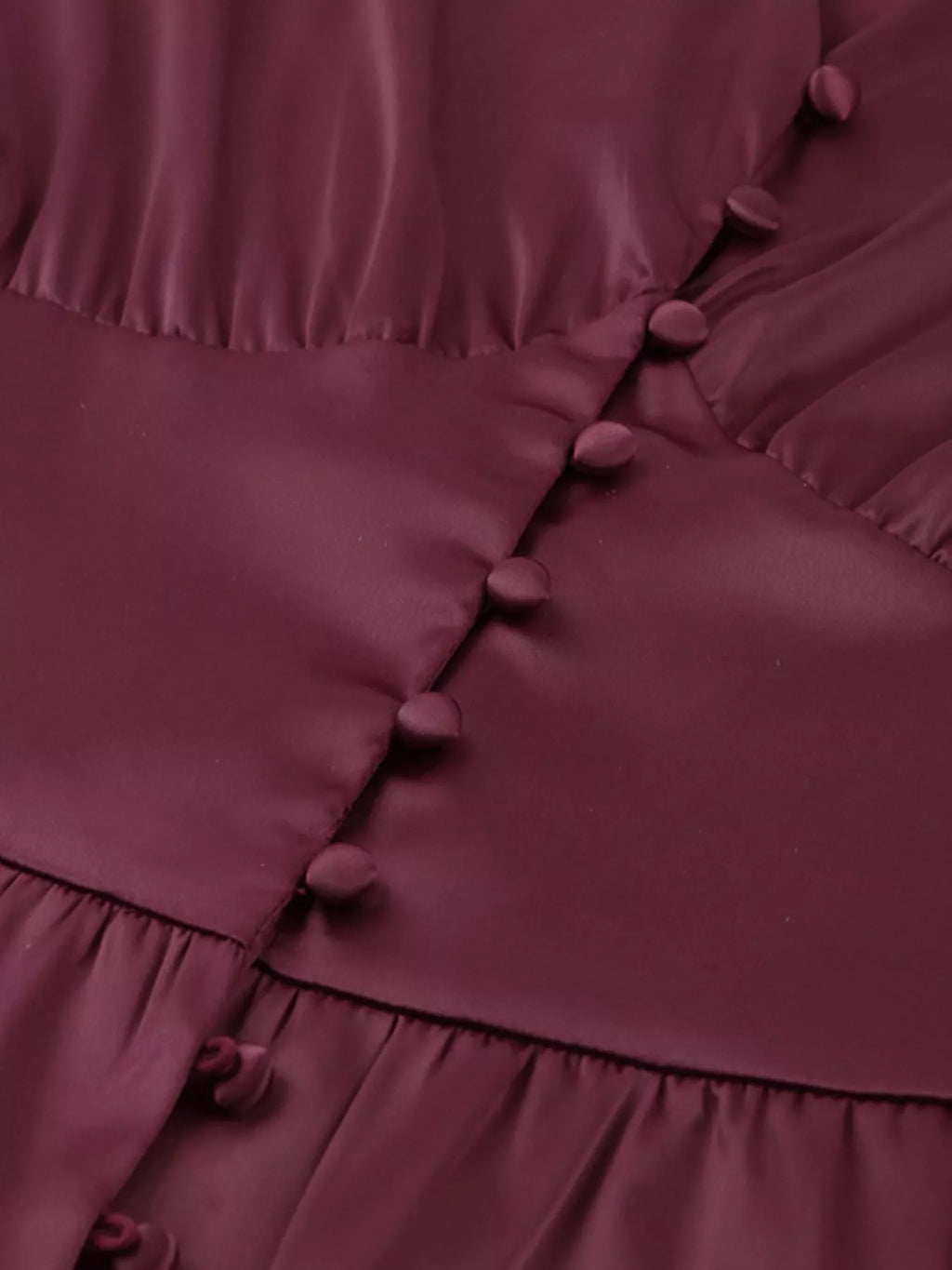 Elegant V-neck Puff Sleeve Button-down Midi Dress (13)