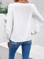 Lace Trim Long Sleeve Blouse (17)
