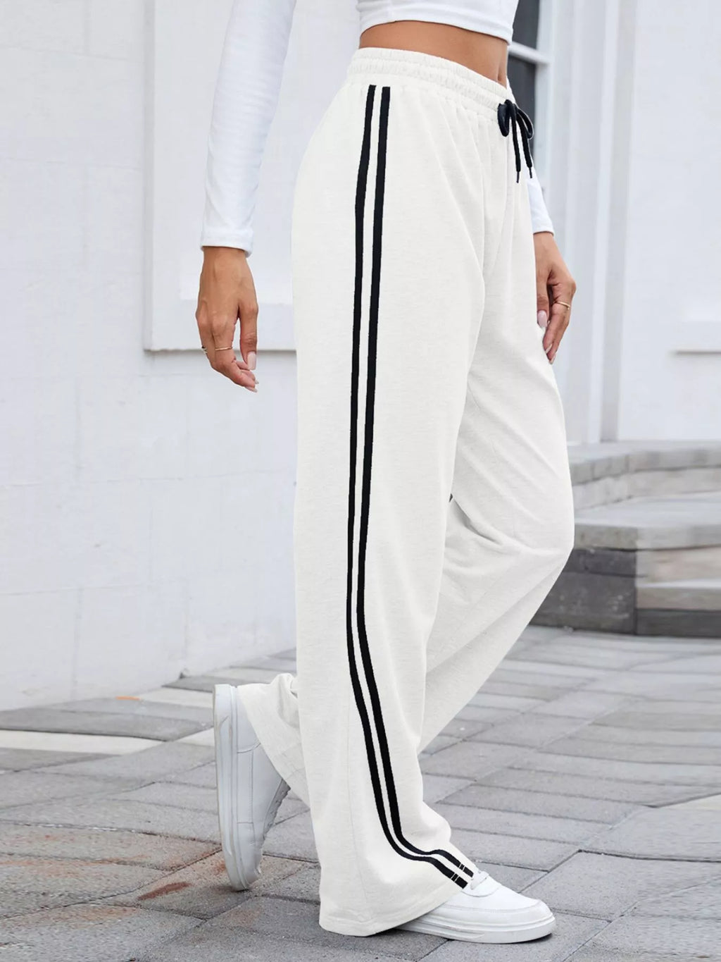 Side Striped Wide Leg Pants (13)