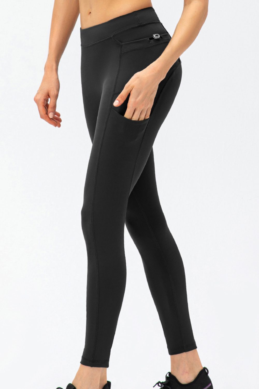 Full Size Slim Fit High Waist Long Sports Pants Pockets (11)