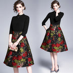 Jacquard Stitching Large Swing Dress photo 1