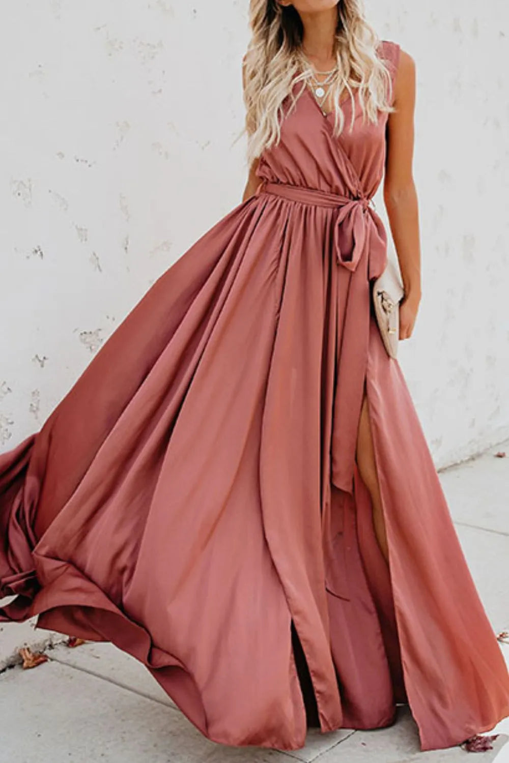 Surplice Tie Waist Maxi Dress (9)