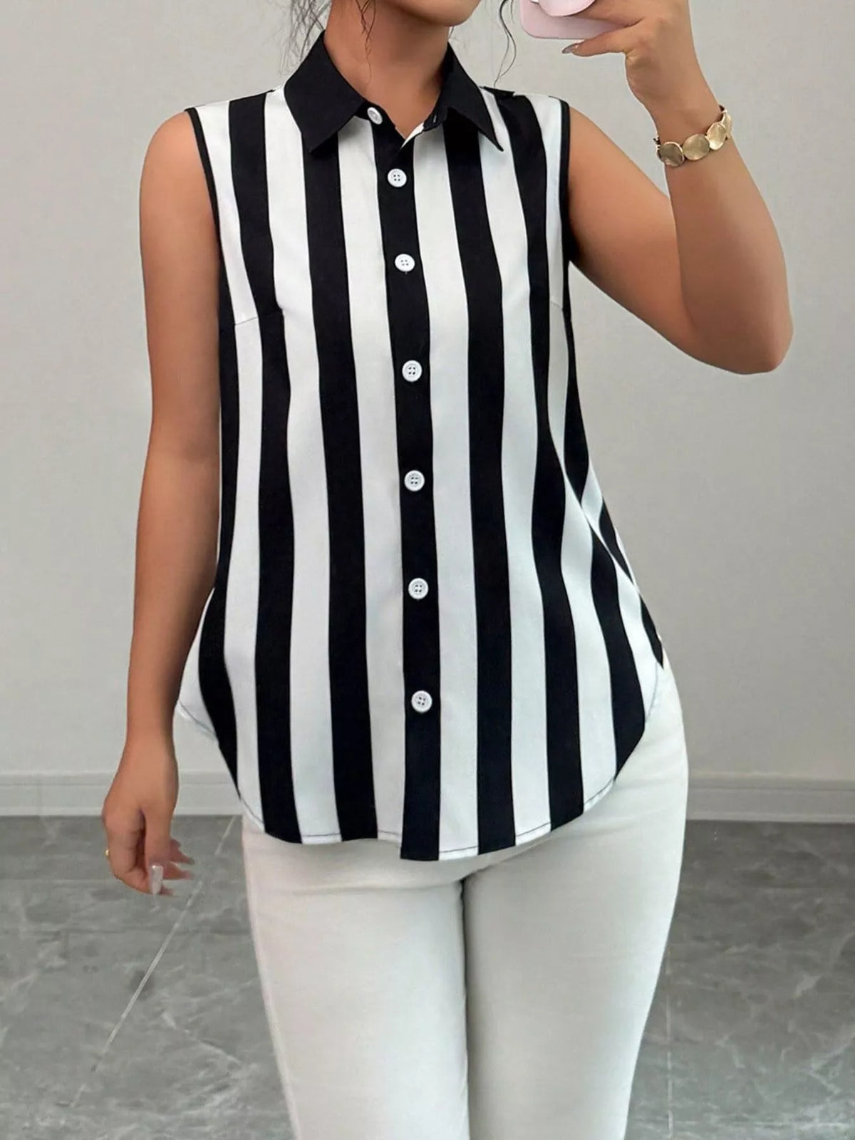 Button Up Sleeveless Shirt (9)