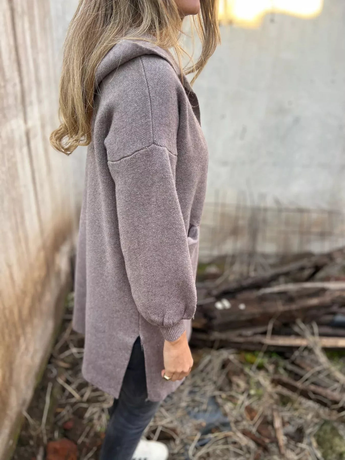 Full Size Open Front Drop Shoulder Hooded Cardigan Plus (16)