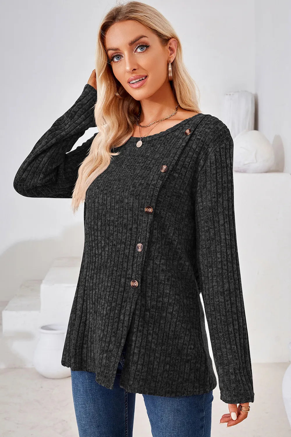 Round Neck Long Sleeve T-shirt (5)