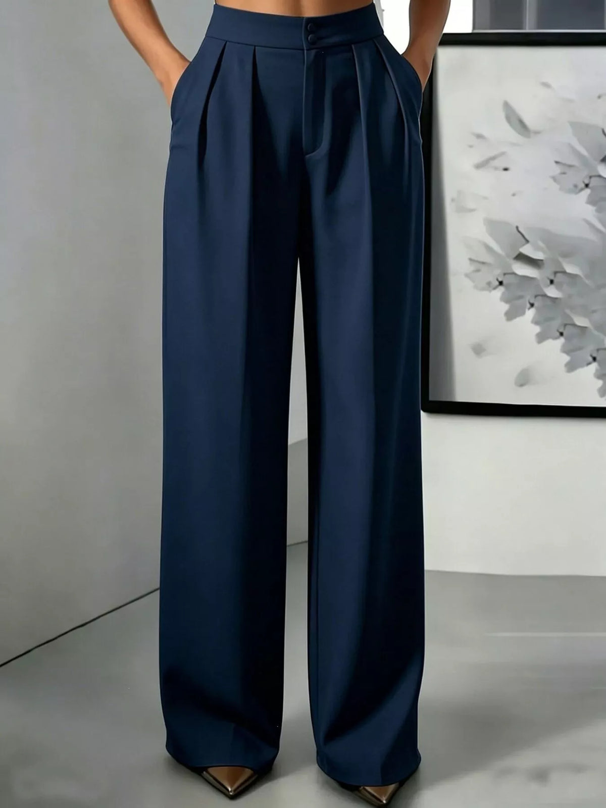 High-waisted Pleated Wide-leg Pants (13)
