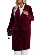 Lapel Collar Long Sleeve Longline Coat (20)