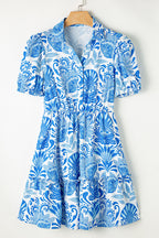 Vintage Floral Print Waist-controlled Slimming Flounce Dress photo 12