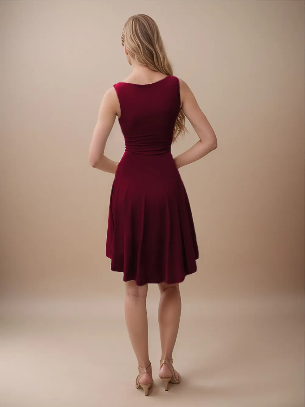 High-low Round Neck Sleeveless Mini Dress (15)