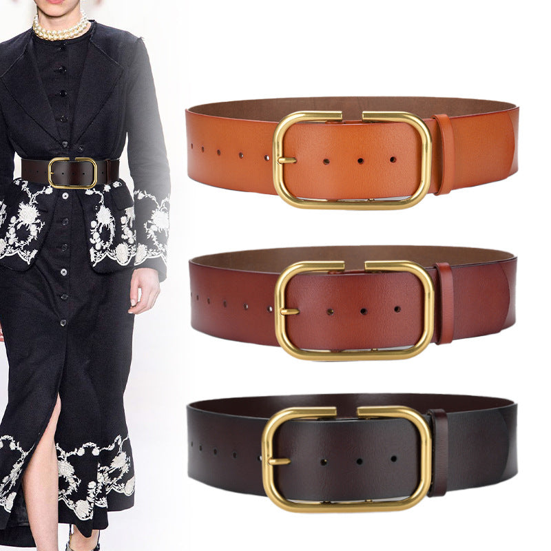 Extra Wide Leather Waist Seal Trench Coat Belt photo 2
