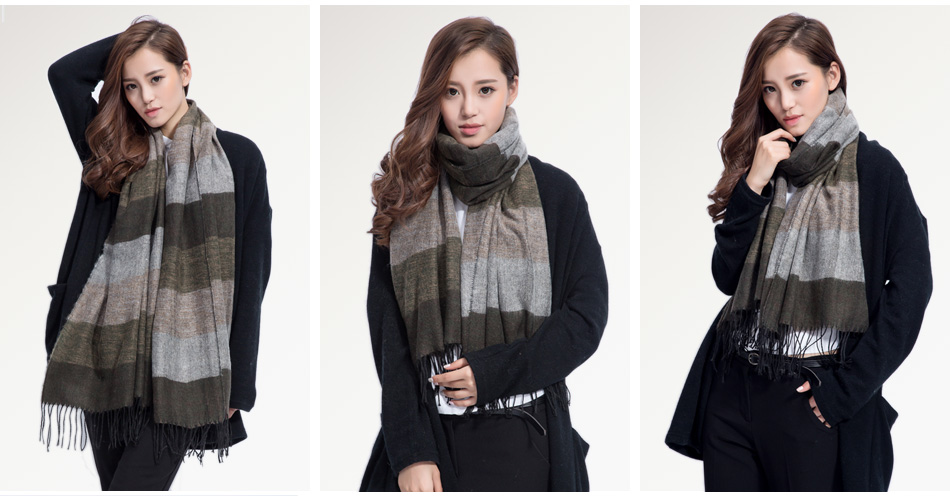 Cashmere Striped Checked Shawl photo 2