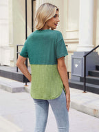 Two-tone Short Sleeve Top (2)
