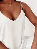 Chain Strap V-neck Tank Top (3)
