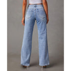 Casual Patchwork Wide Leg Jeans photo 3