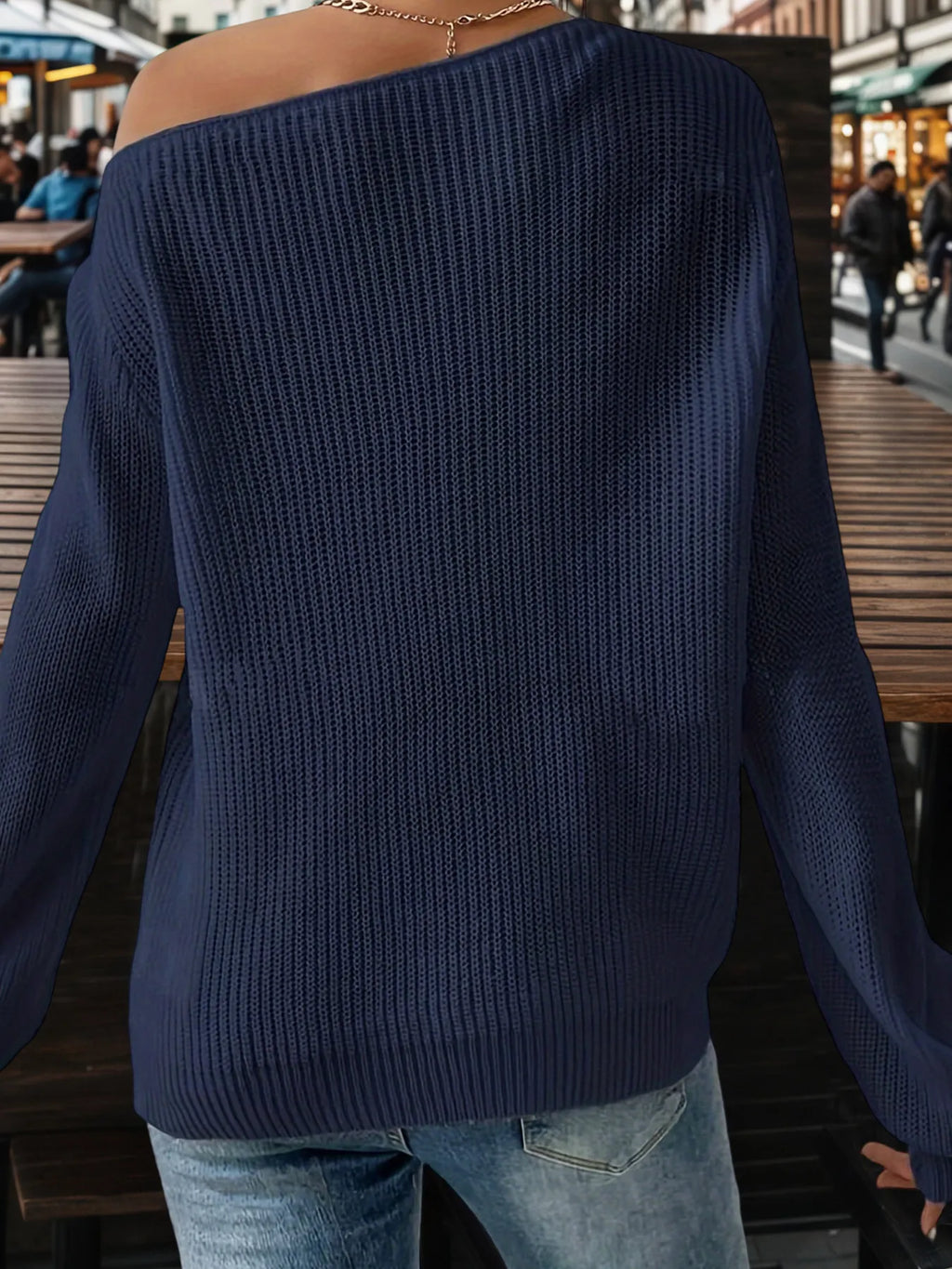 One-shoulder Ribbed Knit Top Relaxed Fit (12)