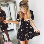 Printed V-neck Dress photo 5