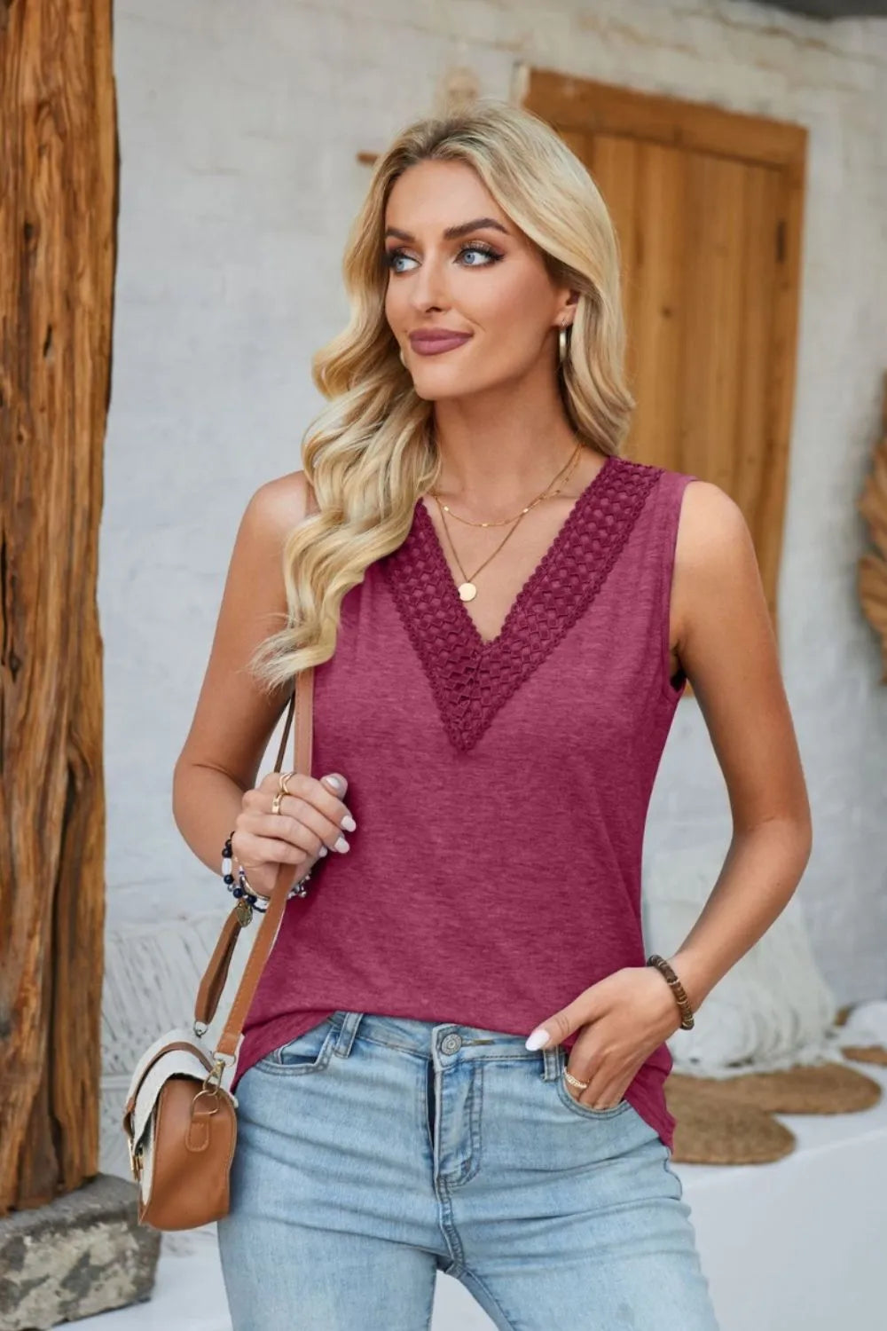 Lace Detail V-neck Tank (34)